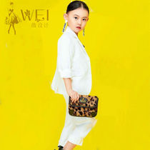 Wei design high-end childrens dress runway show suit white tide suit host catwalk singing dress neutral