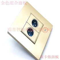 Champagne Gold Type 86 Two-digit Male Canon Panel Callon Socket Large Three-Core Microphone Socket Combined Double Carnon