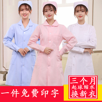 Nurse uniform long-sleeved womens summer short-sleeved thin pink round neck white coat Oral pharmacy uniform overalls suit