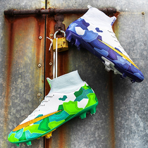 Moike Korean version of high-help Mandarin Duck football shoes male spikes student Ronaldo assassin Messi Neymar children