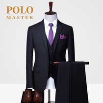 Master POLO Suit Suit Mens three-piece suit Slim suit Business dress Wedding groom dress Best man
