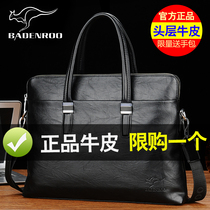 Biden Kangaroo Men Bag leather briefcase Mens business Bull Leather Handbag single shoulderhand with diagonal satchel mens bag