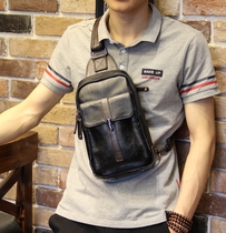 2020 new chest Bag Mens bag cross casual mens shoulder bag shoulder bag Korean version of running bag small backpack soft leather