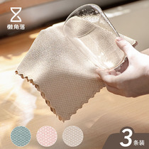 Lazy corner fish scale rag Household kitchen wet and dry dual-use water absorption without hair loss leaving marks glass brush bowl cleaning cloth