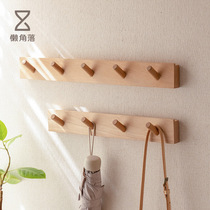 Lazy corner solid wood adhesive hook wall hanging clothes hook Wall non-hole hanging hangers door rear porch hats 67606