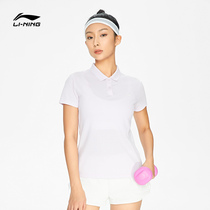 Li Ning Short Sleeve POLO Shirt Lady 2022 New Fitness Series Comfort Flipped Spring Summer Collar Knit Sportswear