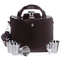 3 Jin half-packed imported 304 stainless steel metal military jug padded portable outdoor wine bottle kettle personalized customization