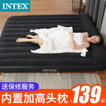 Intex inflatable mattress Household double air cushion bed Outdoor single air bed Portable simple folding inflatable bed