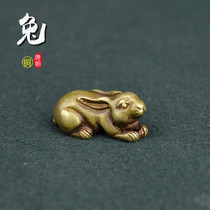 Tang Dynasty antique copper antique antique - cast copper hand to piece a rabbits retro - ancient paste
