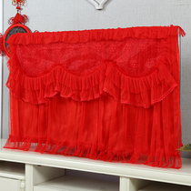 Wedding festive red TV cover 42 inch LCD 55 TV cover 50 curved 52 wall-mounted TV cover dustproof