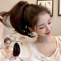 Ultra-short ponytail wig Female clip-on short straight hair fake ponytail net red micro-volume natural braids simulation wig