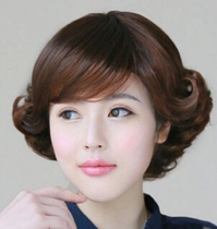 Modi cheongsam wig live hair mother wig short hair elderly valgus short curly hair wig Lady