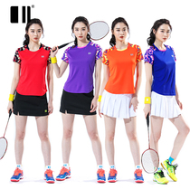  Single and double badminton clothes Mens and womens badminton suits short-sleeved sportswear Summer table tennis clothes Volleyball clothes quick-drying