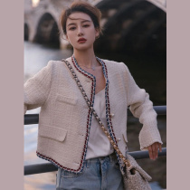 Silk ancient 2021 autumn and winter New Fashion jacket female Korean single-breasted design sense cardigan Joker ins tide