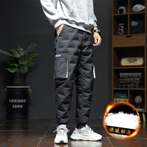  Youth winter down pants mens 13 trend Korean version of warm thickened trousers 15-year-old junior high school and high school student pants