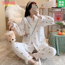 Month clothes postpartum spring and summer cotton gauze maternity pajamas Spring and autumn thin summer September 10 Nursing home