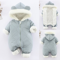 Newborn baby jumpsuit winter winter men and women baby clothes out of clothing cotton padded clothing thick warm winter