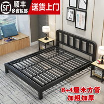 Thick Nordic wrought iron bed 1 8 meters rental room bed Simple modern 1 5 meters double bed Apartment bed and breakfast Single bed