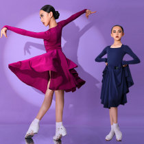 Childrens Latin dance clothing girls long sleeve professional examination competition clothing childrens new regulations clothing standard clothing 3557