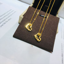 Gold necklace female love pendant 999 pure gold 5G letter set chain Clavicle chain Tanabata confession gift to girlfriend