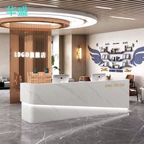 Cashier Simple modern shop Company hotel welcome office reception desk Beauty salon Curved bar table