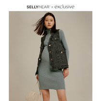 SELLYNEAR designer pregnant women autumn black fashion loose thin temperament small fragrant wind vest jacket