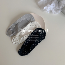 Wave Dot Ice Silk Boat Socks Invisible and anti-slip silicone Shallow Mouth Socks Sex Lukewarm Short Socks Thin to suck sweat and breathable