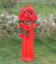 New wedding silk flower Road flower arch road guide opening flower basket hot selling style Roman column finished road guide Flower