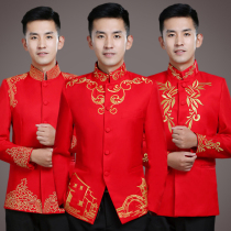 Bridegroom Chinese wedding dress Chinese style chorus suit mens suit toast Tang suit