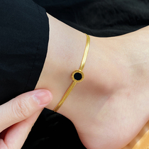 2021 new anklet female ins tide plated 18K gold forest system does not fade titanium steel net red cold wind niche design