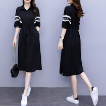 Sandro Moscoloni French vintage Hepburn style dress womens 2021 summer new item in the long section small black dress