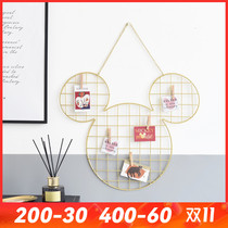 ins Wind Nordic creative personality Wall wall hanging message Photo Wall wrought iron hanging childrens room wall decorations