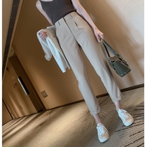 Spring and autumn New straight suit pants womens high waist slim casual slim nine Harlan radish Joker pipe pants