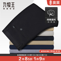 Nine pastor classic casual pants male and summer young cotton pure cotton skin cool skin straight tube trousers flagship store
