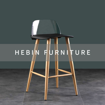 Nordic light luxury bar stool transparent backrest bar stool Modern simple leisure plastic chair high stool Net red bar stool