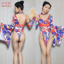Wanhua Bureau tights Japanese female Tong kimono sexy jumpsuit two-dimensional sexy underwear three-piece set