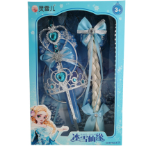 Ling Cher frozen Crape myrtle Autumn maple blue daffodil edge Magic fairy child stick crown doll toy Birthday gift