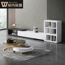 House furniture Nordic coffee table TV cabinet Modern simple small apartment living room Italian minimalist round coffee table TV cabinet