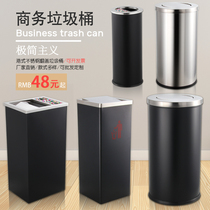 Hong Kong-style creative stainless steel lobby big trash can Shopping Mall Hotel Hotel peels flap flap outdoor trash can