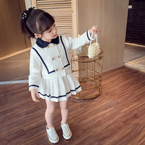 Girls College Style Dress Autumn 2021 New Childrens net red suit Foreign Air girl Korean fashion two-piece set
