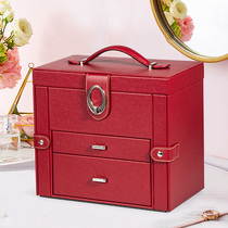 Sanskaya leather jewelry box jewelry storage box Korean European Princess jewelry storage box