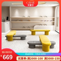 Clothing store net red shoe stool Modern simple rest area Creative shoe stool Small apartment commercial soft bag long stool