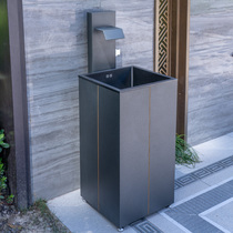 Square wash basin outdoor balcony washbasin outdoor antifreeze column basin black sink pool large
