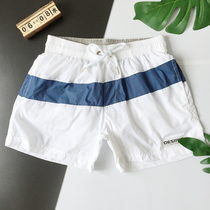 Mens beach pants swimming trunks mens leisure sports swimming seaside loose simple three-point pants White quick-drying shorts