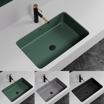 Black square basin under the table wash basin basin embedded ceramic washbasin basin household balcony toilet single basin
