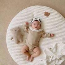 ins newborn baby crawling mat thickening embroidery game mat childrens room cushion pure cotton mat round climbing mat