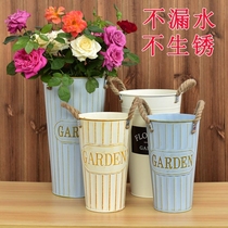 Flowers wake-up flower bucket florist household flower oversize iron deep water wake-up flower bucket illustration bubble vase