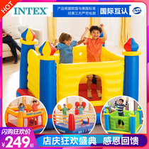 INTEX Trampoline childrens jumping bed home folding inflatable park Castle indoor bouncer toy