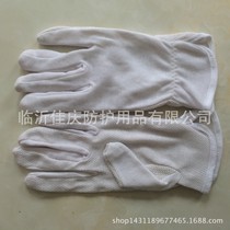 Wholesale Rising Flag Hand White Gloves Greeting Benn Play Driver White CVC Cotton Breathable Non-slip Cotton Hair Point Plastic Gloves