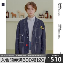 bosie autumn new suit male couple bright line design personality fashion women loose casual jacket tide 4994M